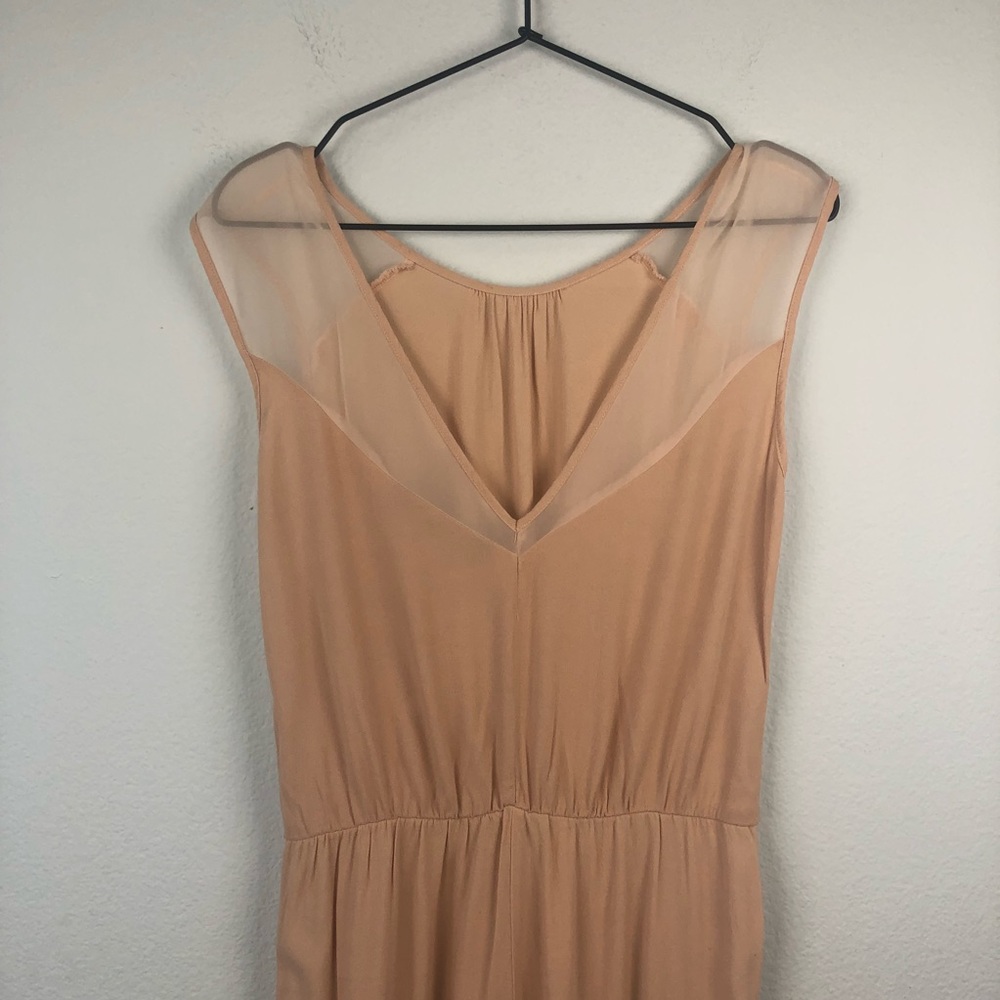 Zara • Blush Sleeveless Jumpsuit with Sheer Panels - Picture 7 of 8